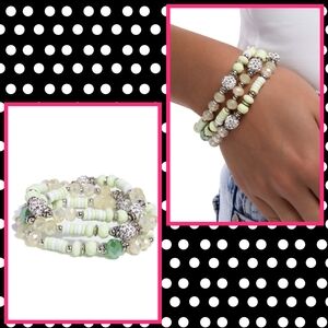 2/$10 Paparazzi - Fun-Loving Freestyle - Green Bracelets